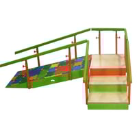 Children's stairs with ramp: Three steps with adjustable handrail